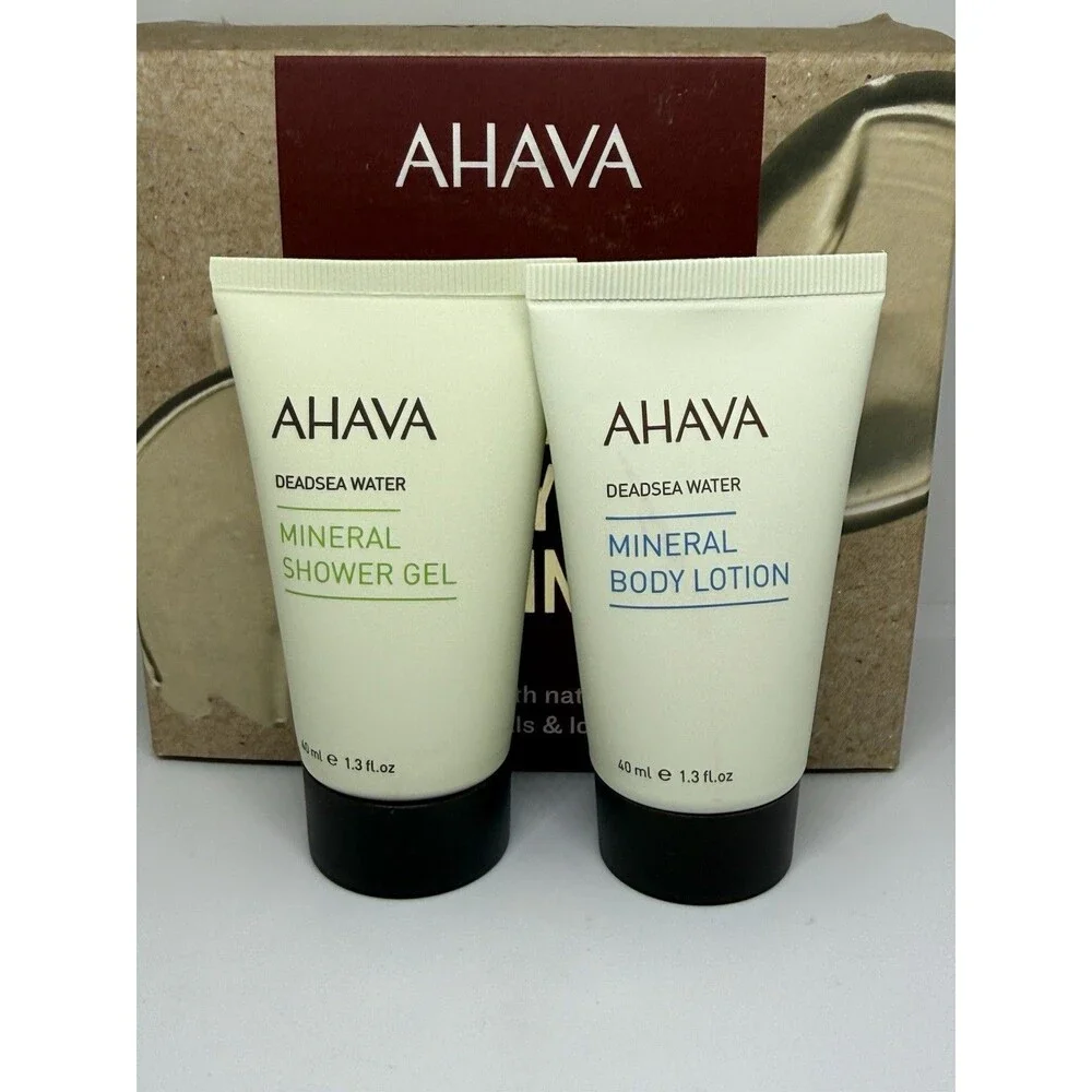 2 Ahava Mineral Deadsea Water- Body Lotion & Shower Gel 40ml/1.3fl.oz Ea New